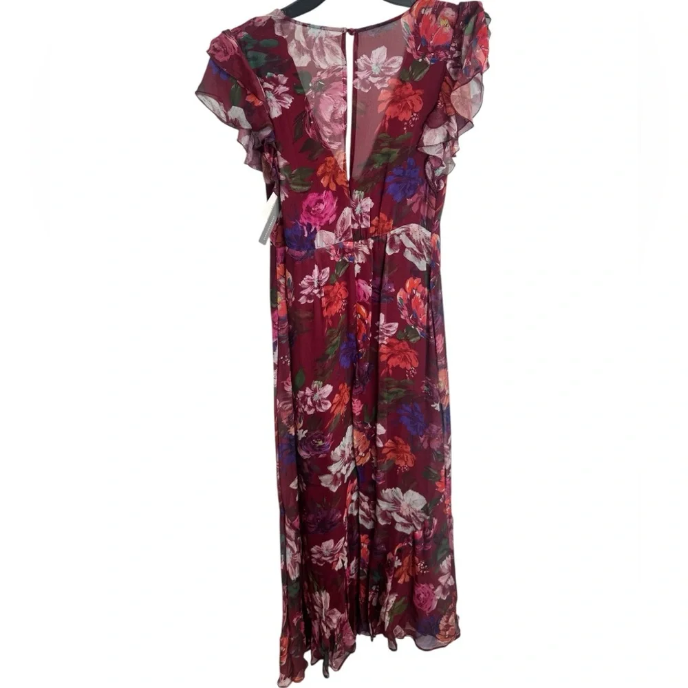 Anthropologie BHLDN Flutter-Sleeve Plunging Maxi Dress NWT 2 - Picture 3 of 9